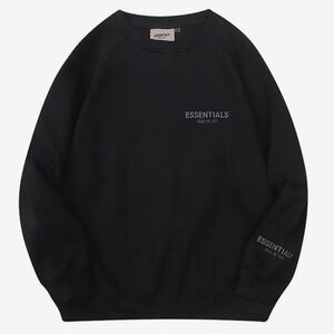 Essentials Black Crewneck Sweatshirt & Sweatpants set